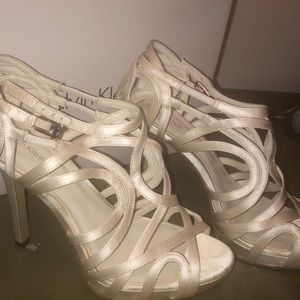 Satin ivory bridal shoes